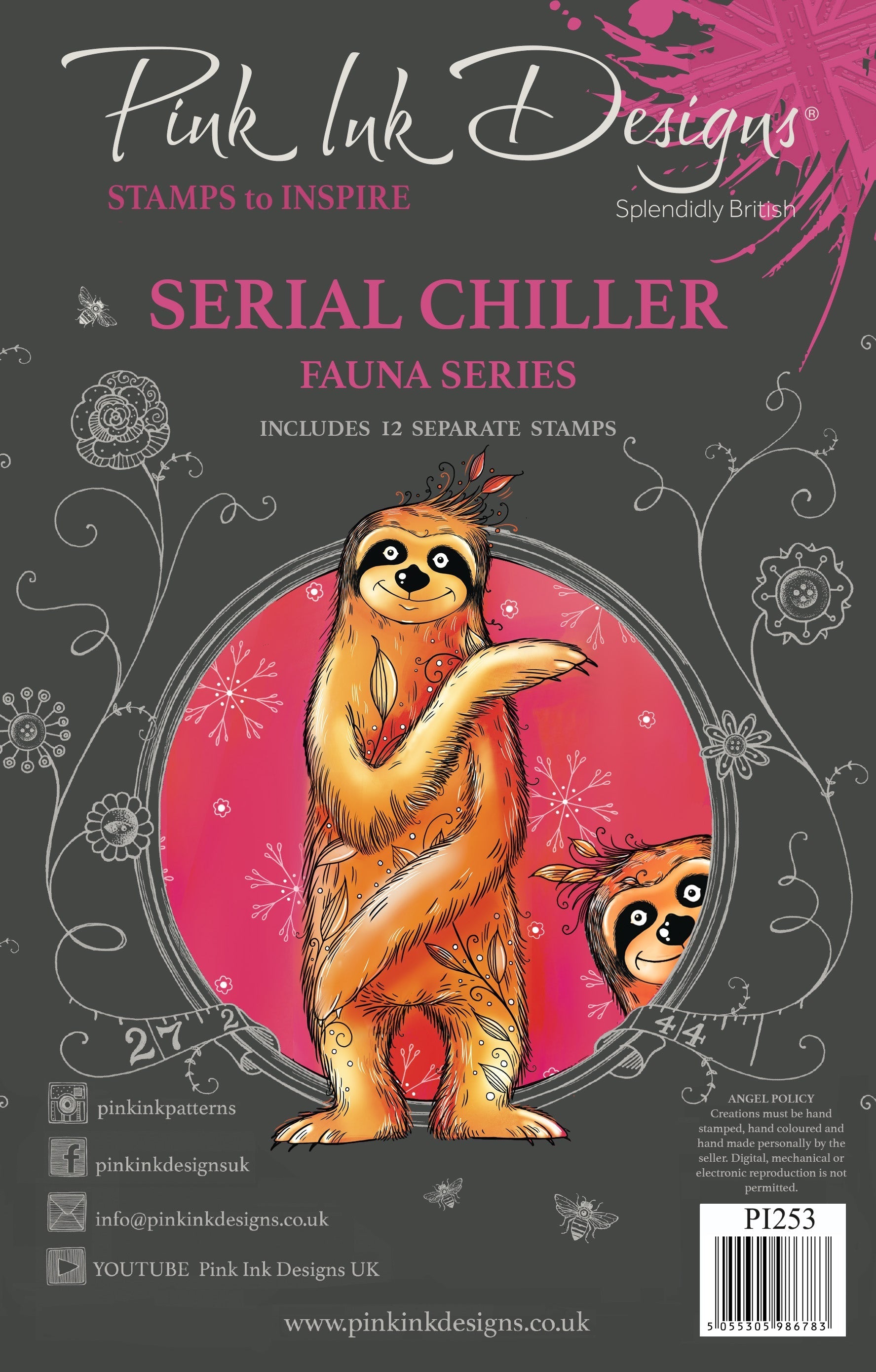 Pink Ink Designs Serial Chiller 6 in x 8 in Clear Stamp Set
