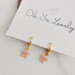 Aurelia Pink Flower Huggie Hoops