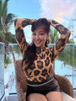 Leopard Mesh Top