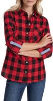 Nautica Jeans Women's Lake Check Roll-Tab-Sleeve Button-Up Shirt
