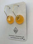 Acrylic Moon+Tangerine Circle Dangle Earrings - Sick Chick ( Revelstoke, BC)