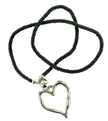Beaded Rope Necklace with Open Heart