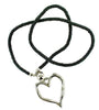 Beaded Rope Necklace with Open Heart