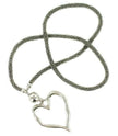 Beaded Rope Necklace with Open Heart