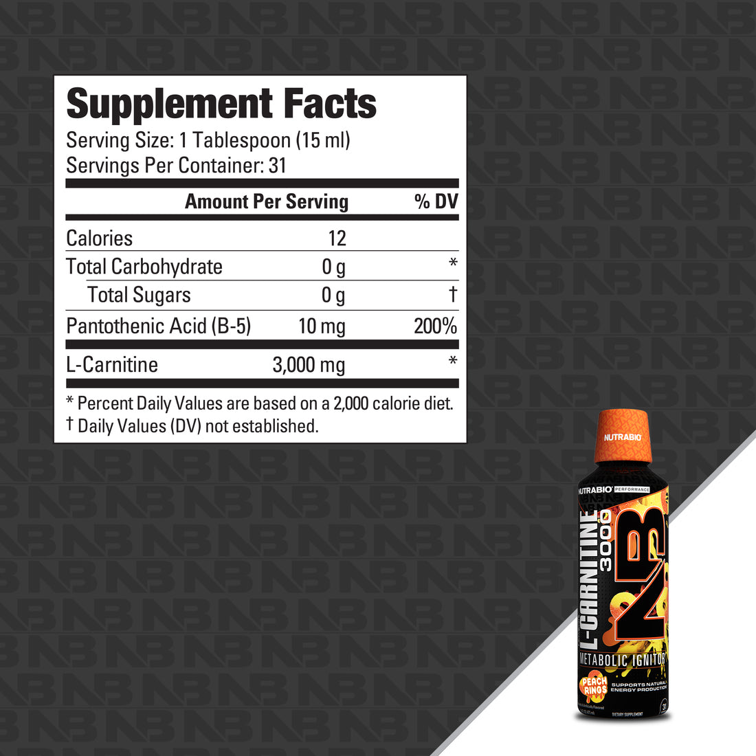 NutraBio Lean Shots - L-Carnitine Liquid Shots