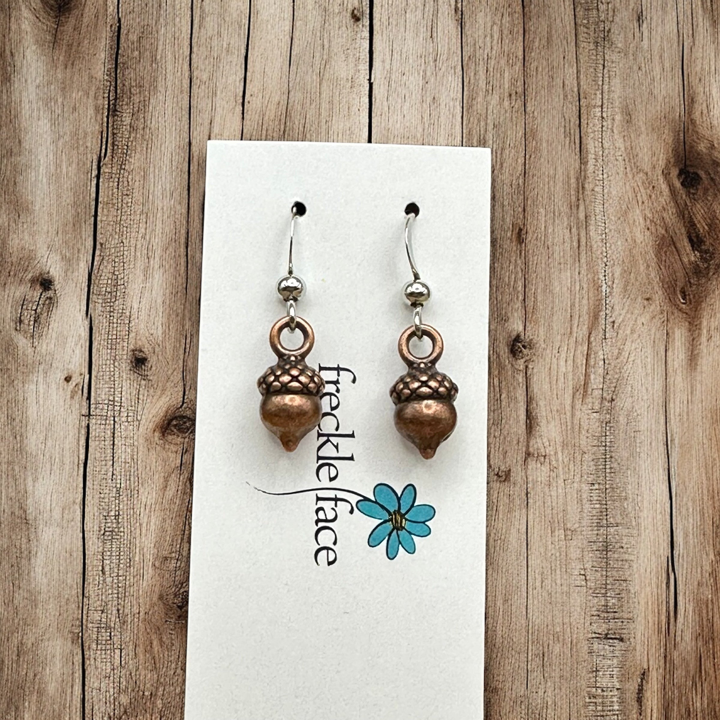 Simple Acorn Earrings – Minimalist Autumn-Inspired Earrings in Mixed Metals