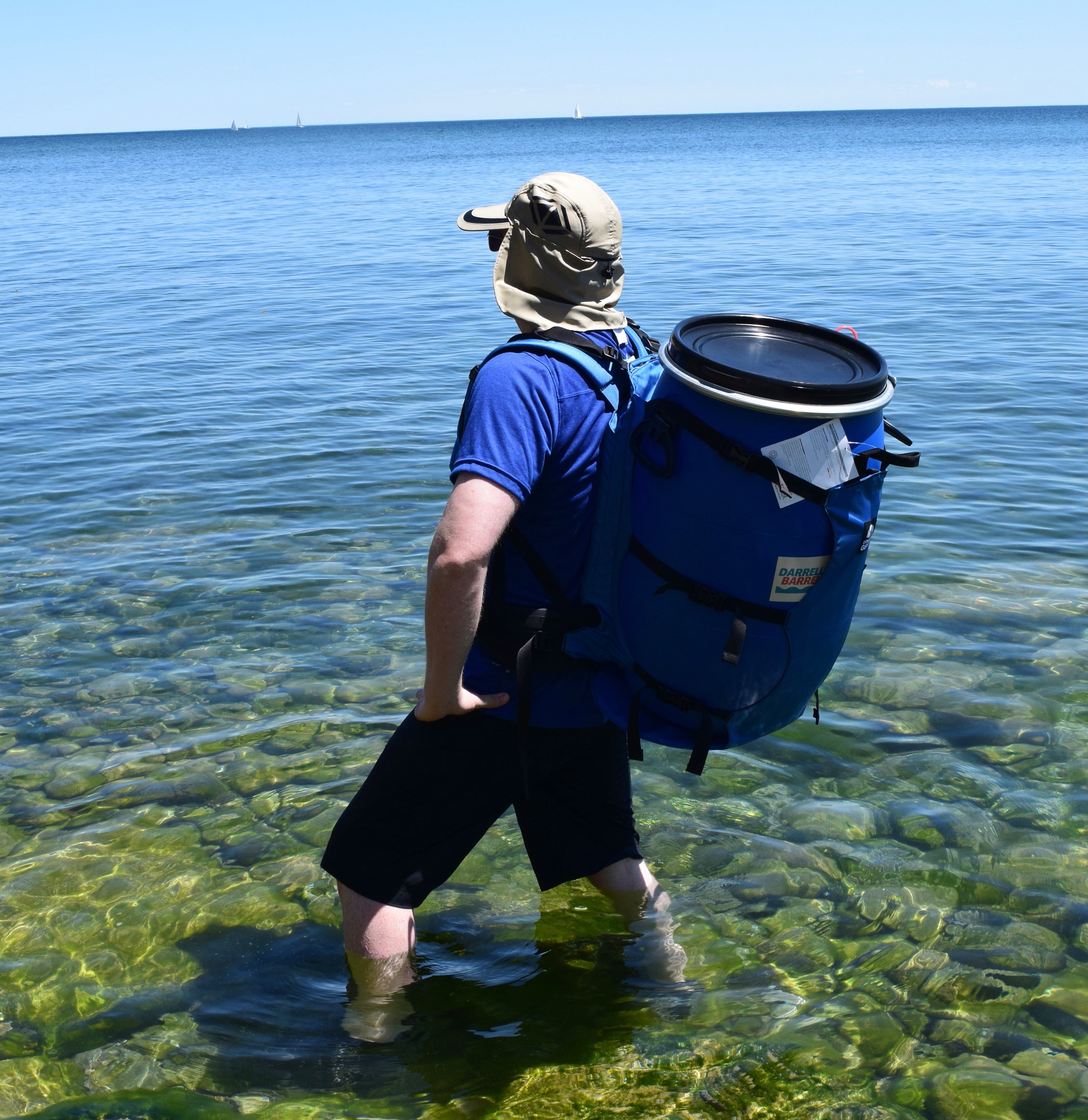 Darrell's Barrels 60L Canoe Barrel + Granite Gear Vapor Flatbed Canoe 60L Barrel Harness  Combo