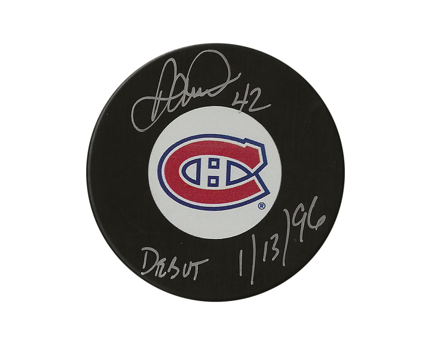 Darcy Tucker Autographed Montreal Canadiens Autograph Model Puck Inscribed 