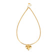 ABEL: Engineered Cable Chain with Puffy Heart Pendant in Gold.