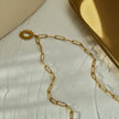 Style ABIGAIL: Contemporary Link Chain Necklace with Ornate Star Burst Pendant