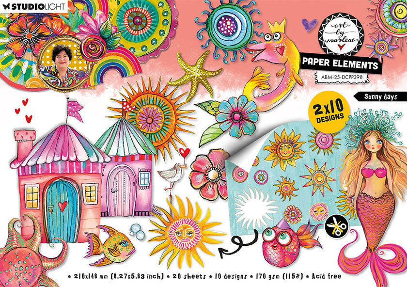 ABM Die-Cut Designer Paper Pad Sunny Days Art By Marlene 210x148x8mm 20 Sheets