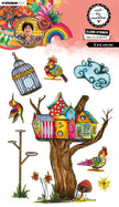 ABM Clear Stamp A Bird Mansion Art by Marlene 8 Pieces
