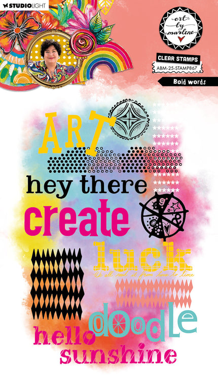 ABM Clear Stamp Bold Words Art By Marlene 12 Pieces