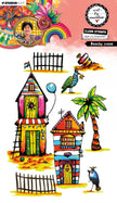 ABM Clear Stamp Beachy Scene Art By Marlene 148x210x3mm 8 Pieces