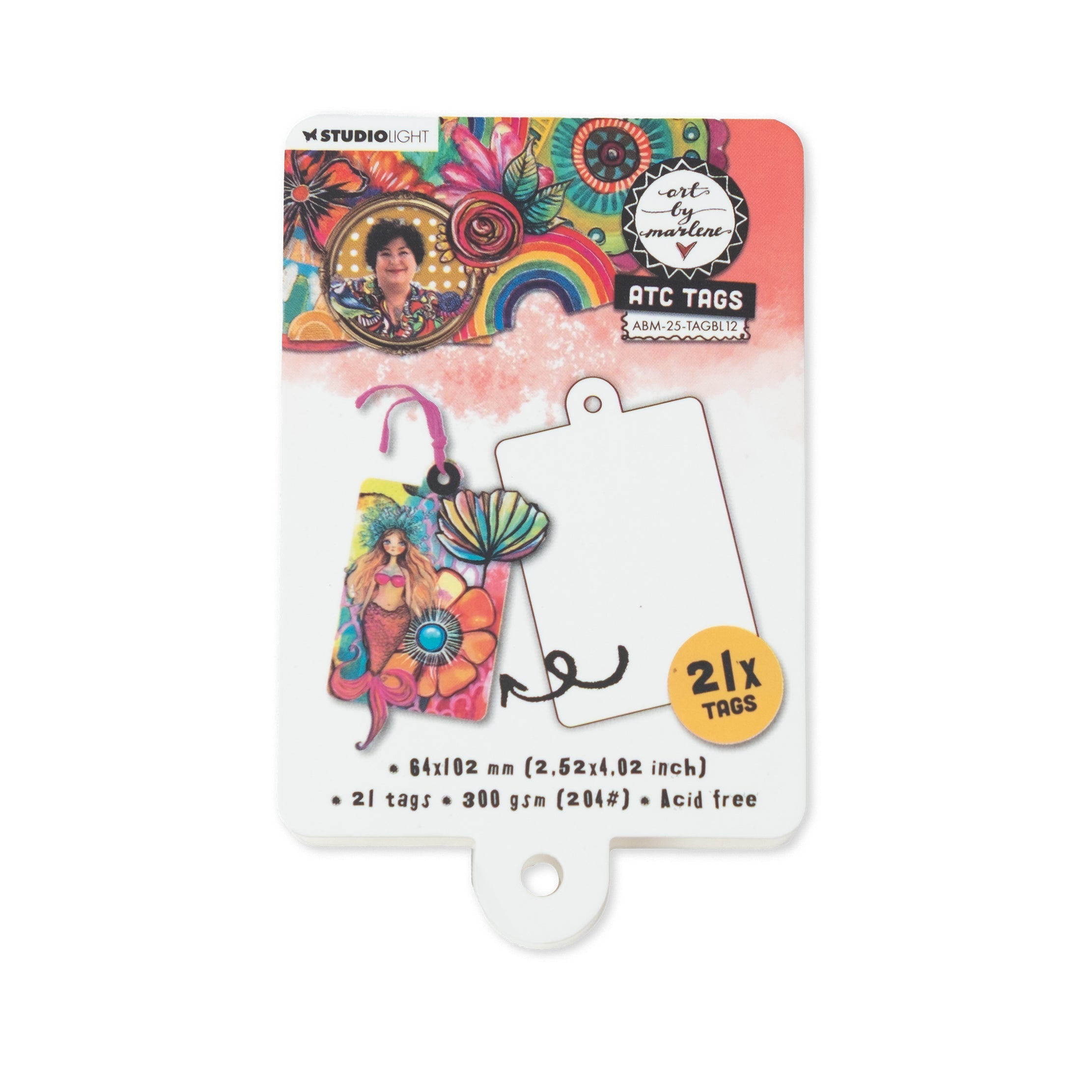 ABM ATC Tags Art By Marlene 64x102x8mm 21 Tags