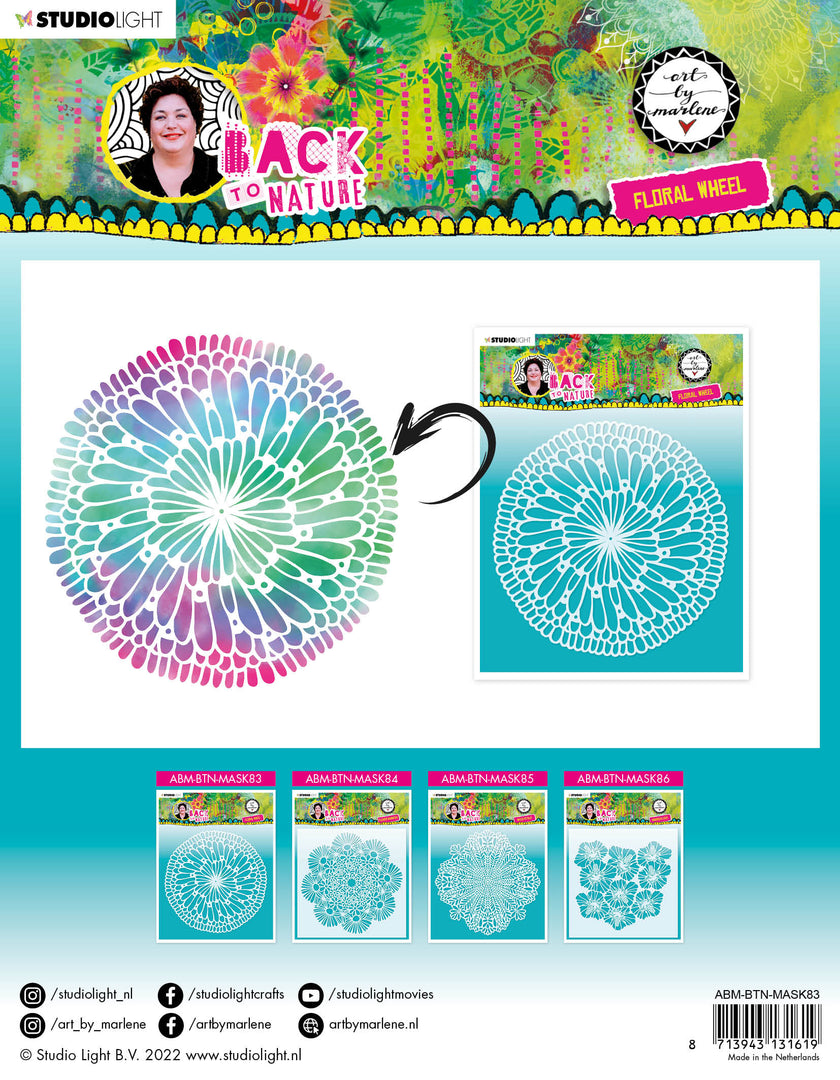 ABM Mask Floral Wheel Back To Nature 200x200x1mm 1 PC nr.83
