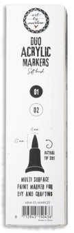 ABM Duo Acrylic Markers Black And White Essentials 3 PC
