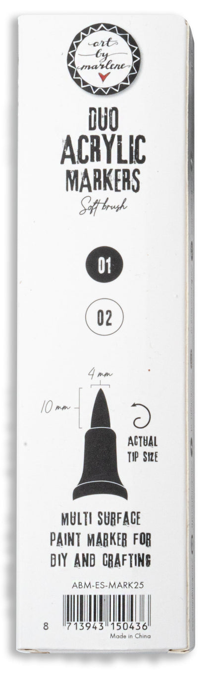 ABM Duo Acrylic Markers Black And White Essentials 3 PC