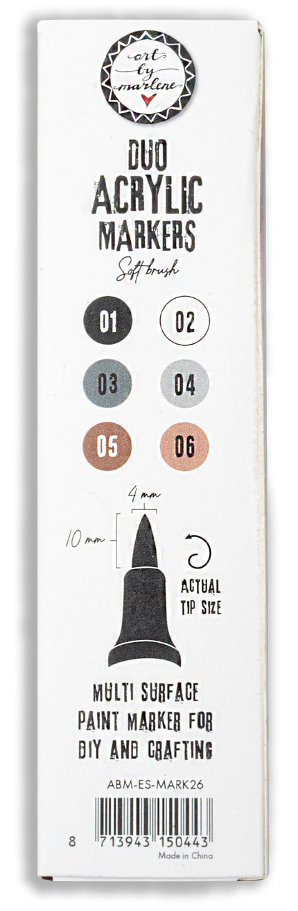 ABM Duo Acrylic Markers Browns Essentials 3 PC