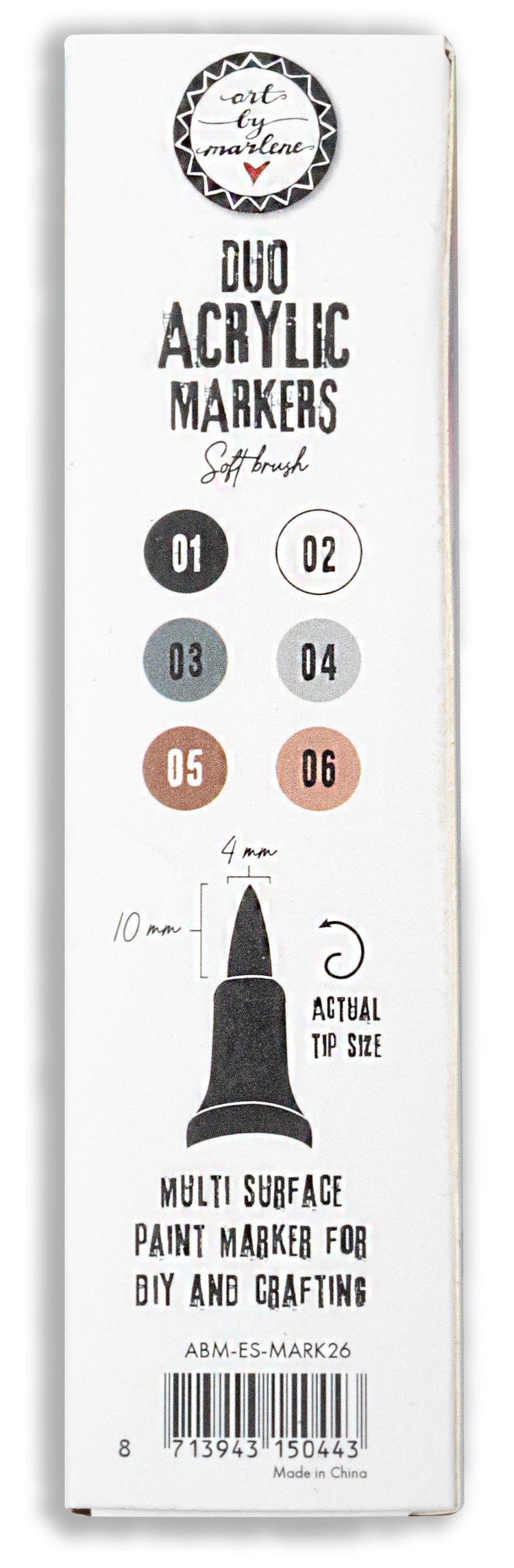 ABM Duo Acrylic Markers Browns Essentials 3 PC