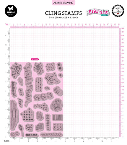 ABM Cling Stamp Exclusive Textures Essentials 153x265x5mm 29 PC nr.47