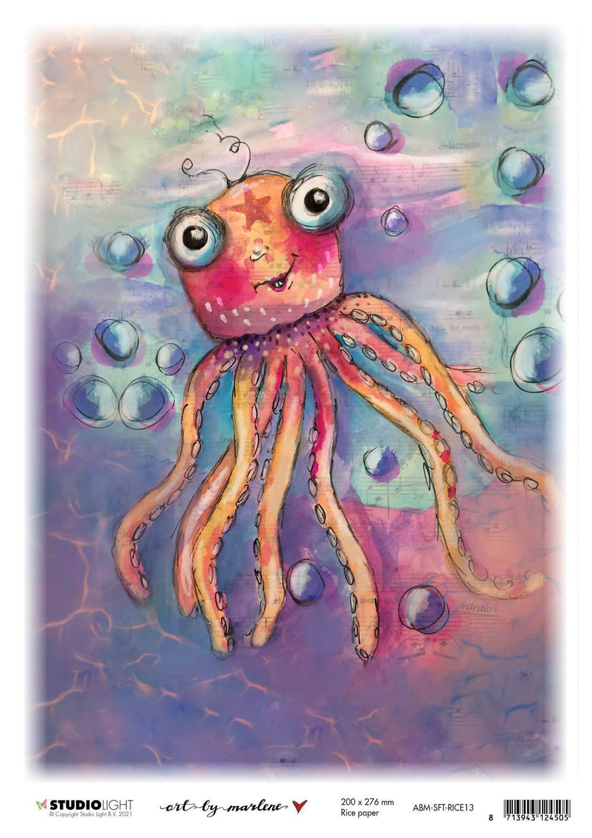ABM Rice Paper Whimsy water friend So-Fish-Ticated 200x276mm nr.13