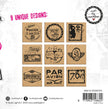 ABM Wooden Stamp Set Rubber Stamps Signature Collection 120x120x23mm 9 PC nr.595