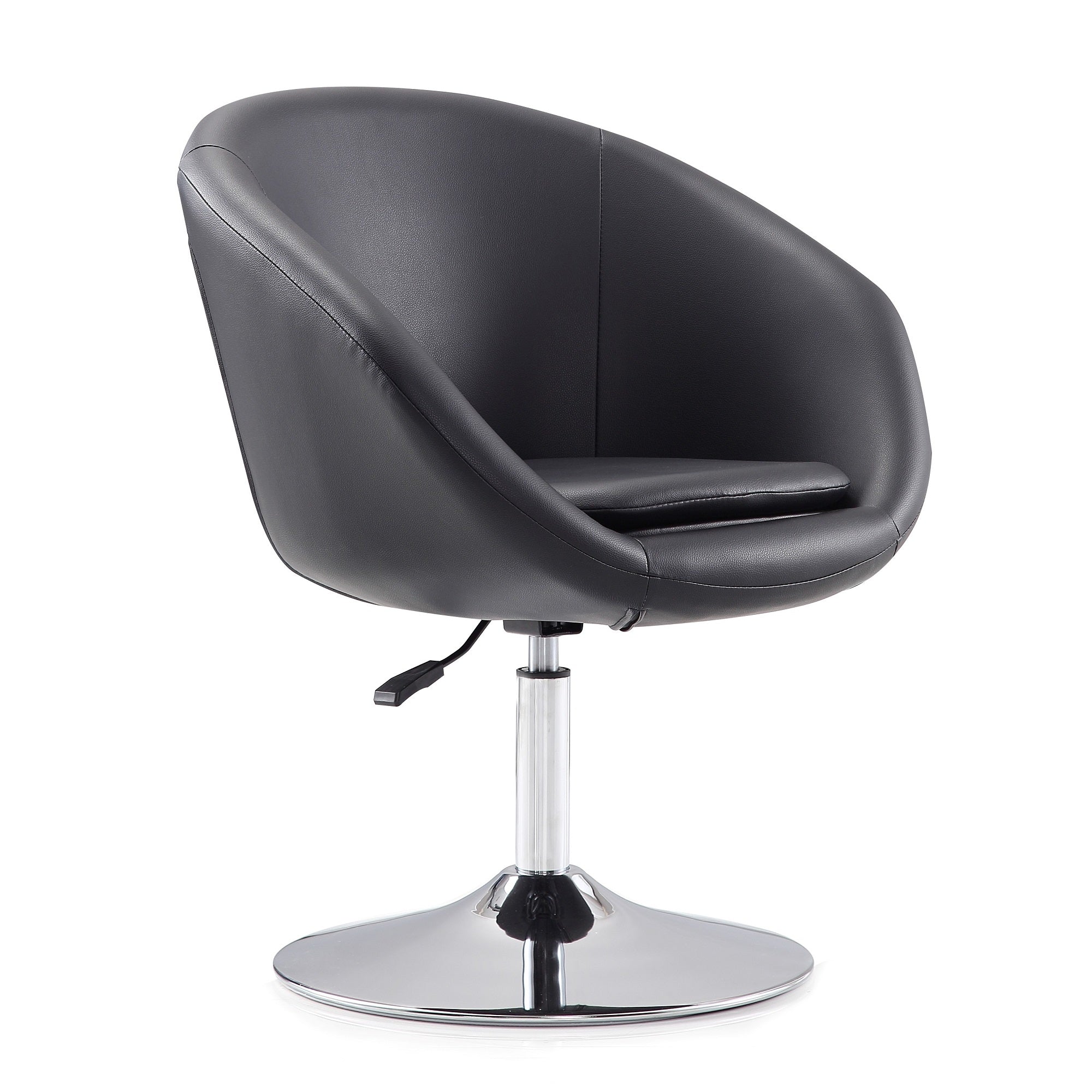 Chandra Swivel Adjustable Faux Leather Accent/Office Chair - Black