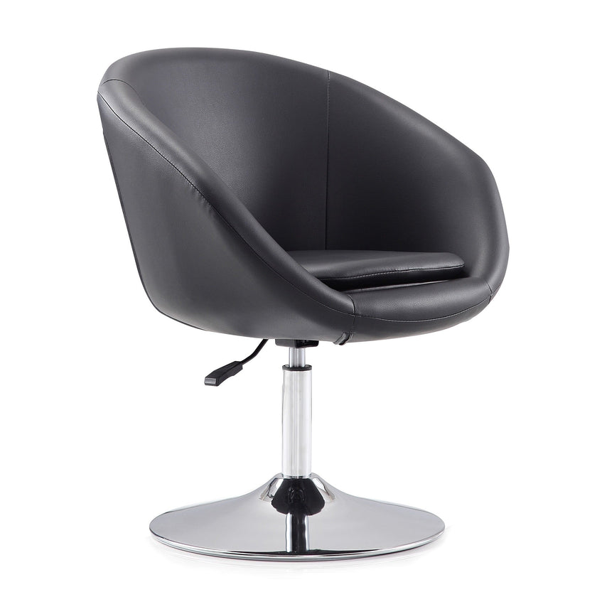 Chandra Swivel Adjustable Faux Leather Accent/Office Chair - Black