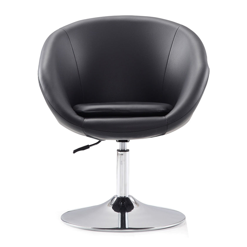 Chandra Swivel Adjustable Faux Leather Accent/Office Chair - Black