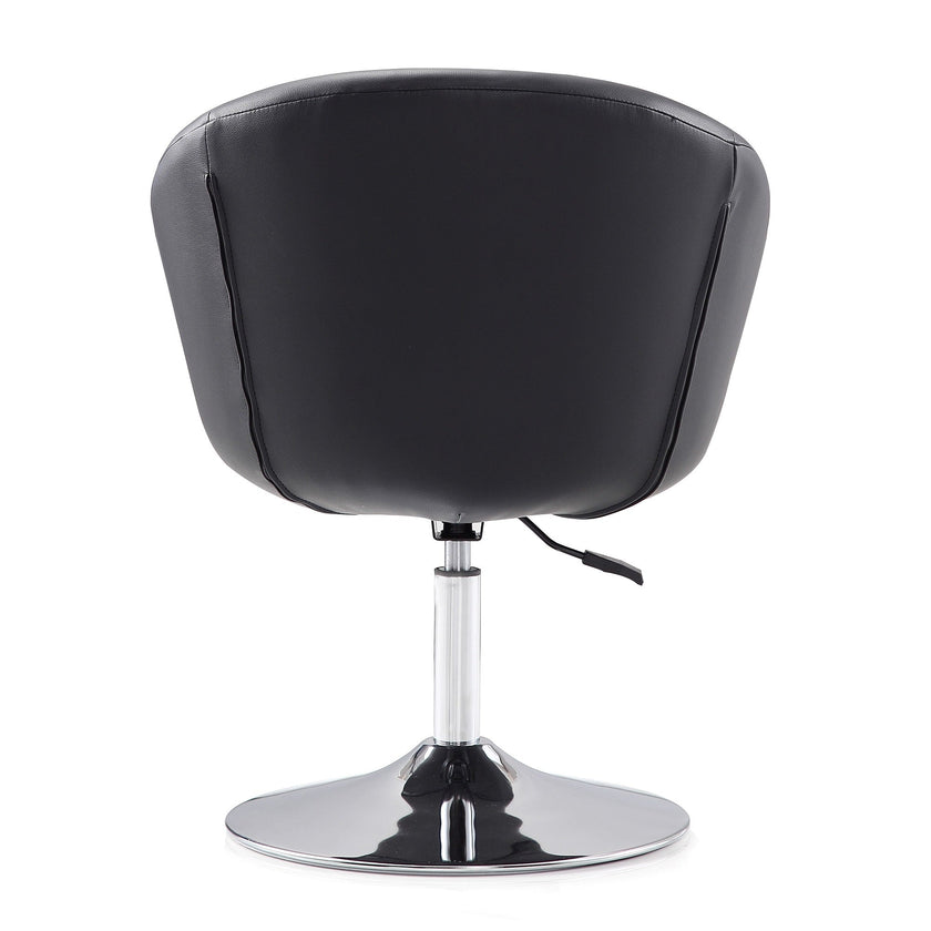 Chandra Swivel Adjustable Faux Leather Accent/Office Chair - Black