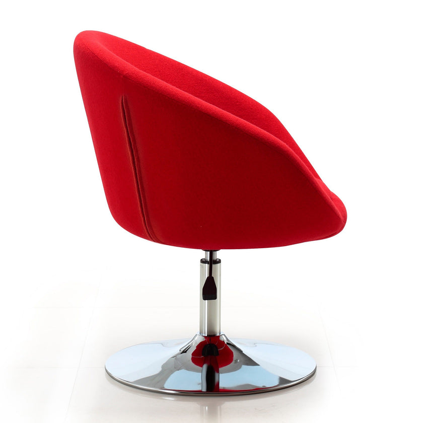 Chandra Swivel Adjustable Faux Leather Accent/Office Chair - Red