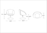 Chandra Swivel Adjustable Faux Leather Accent/Office Chair - White