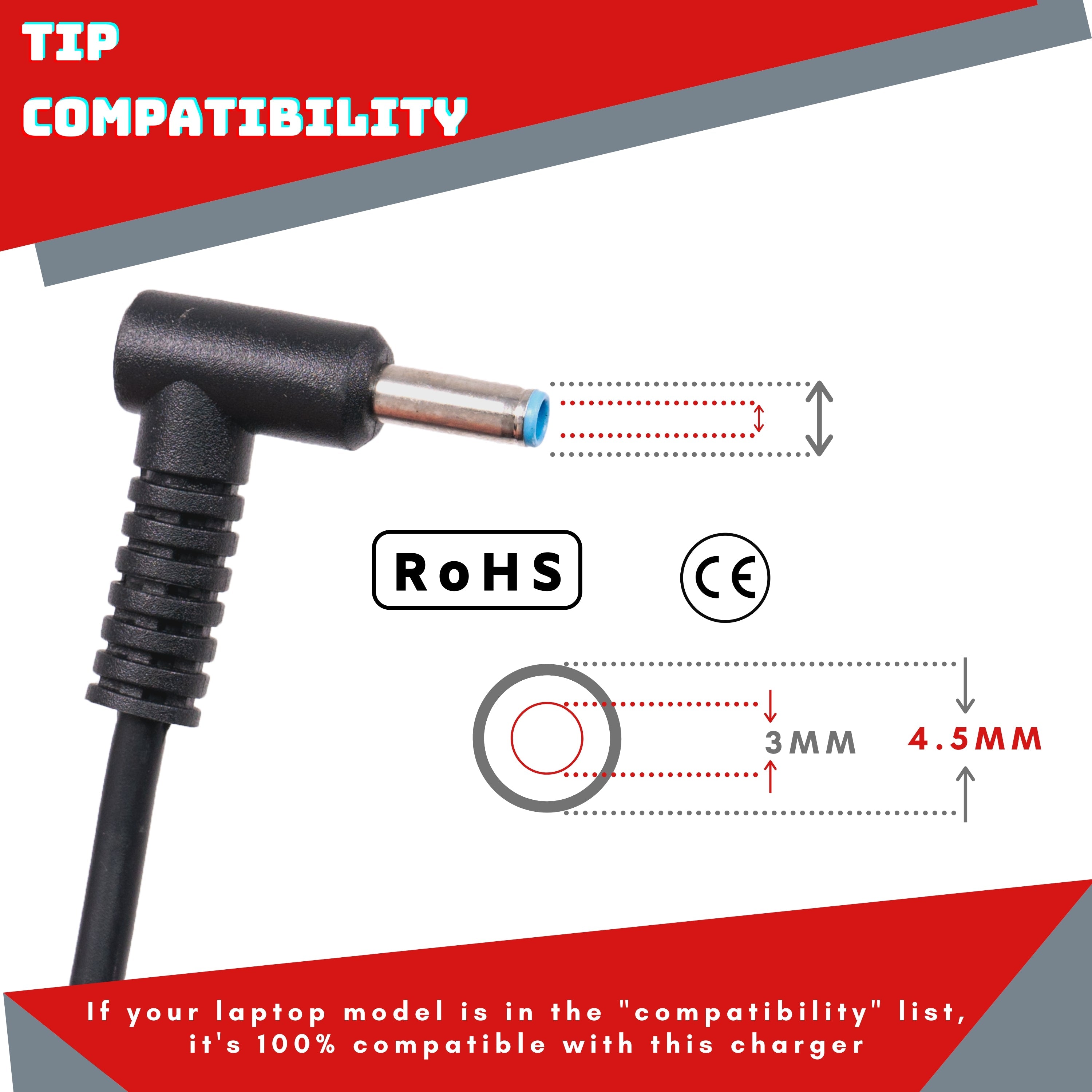 HP 250 G4 Compatible Laptop Adapter 19.5V 4.62A 90W (Fixed 35-Tip)