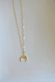 Opal Crescent Moon Necklace