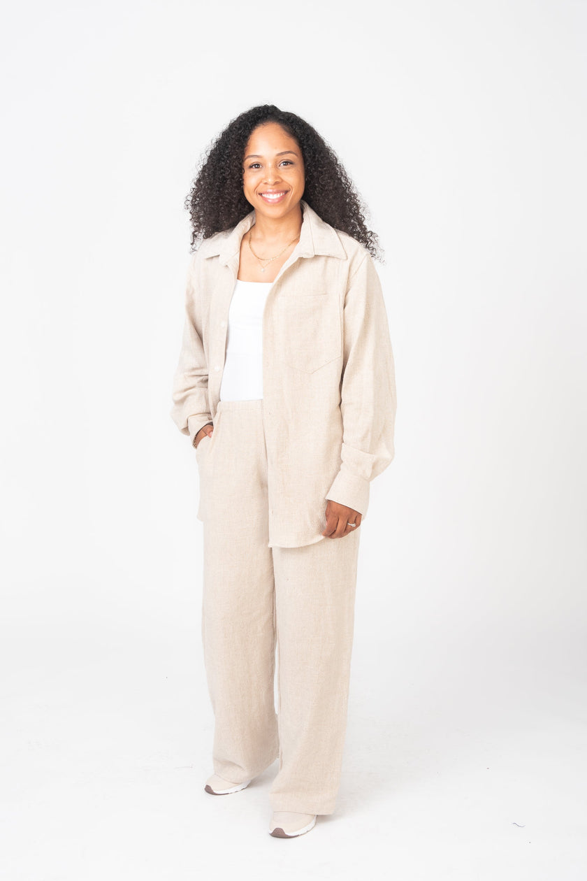 Chemise classique effet lin