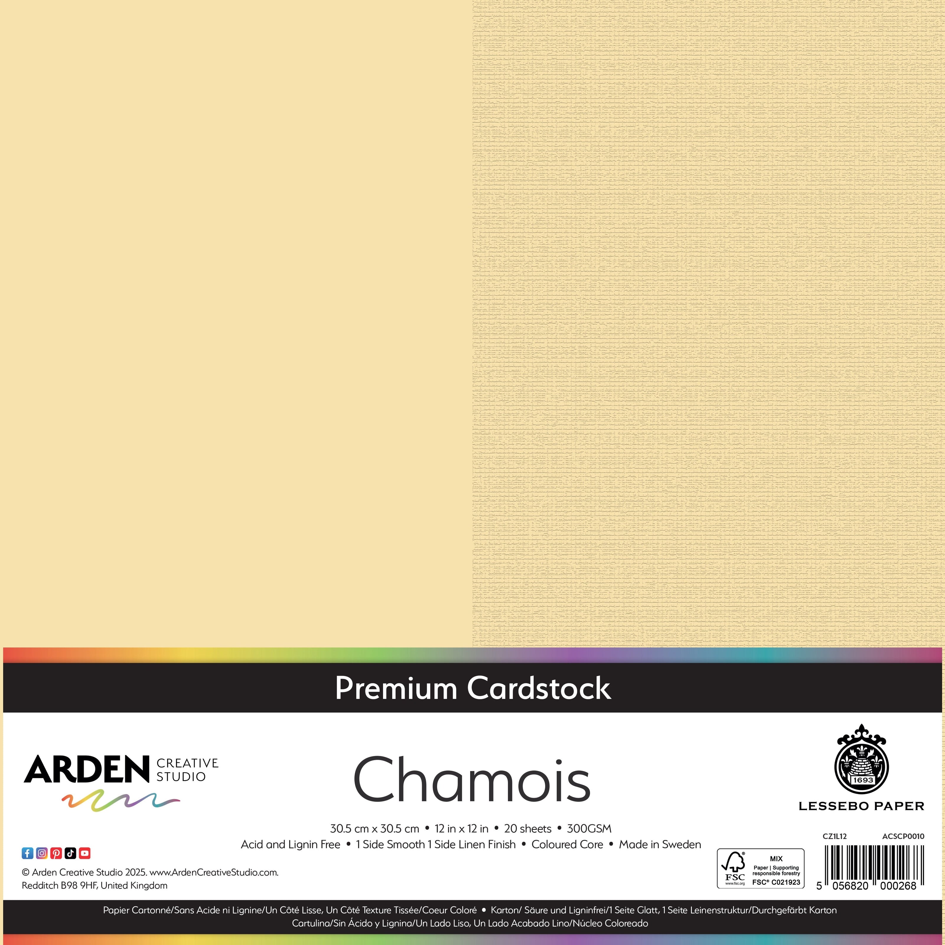 Arden Creative Studio Premium Cardstock 12in x 12in 300gsm 20 Pack