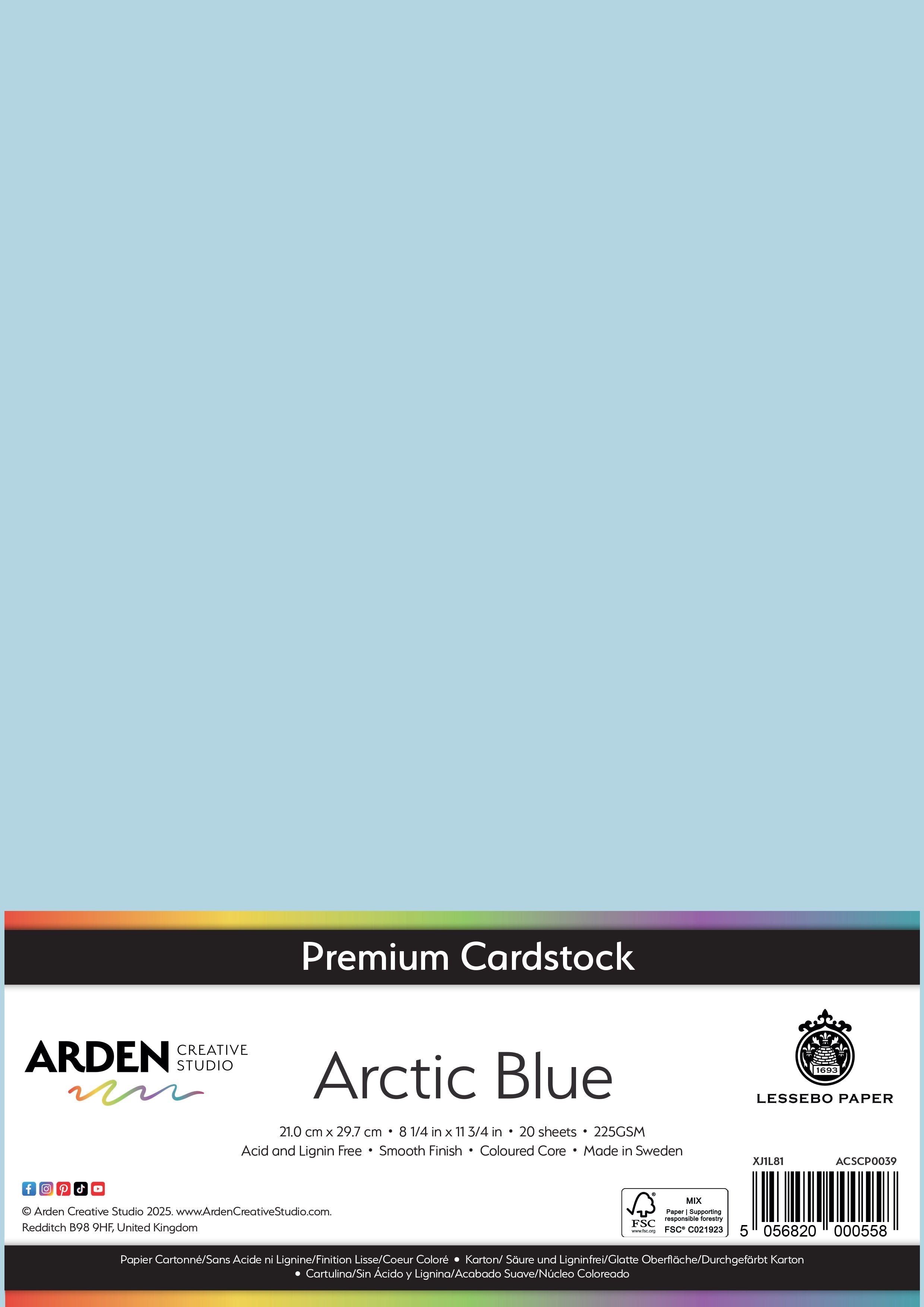 Arden Creative Studio Premium Cardstock A4 225gsm 20 Pack