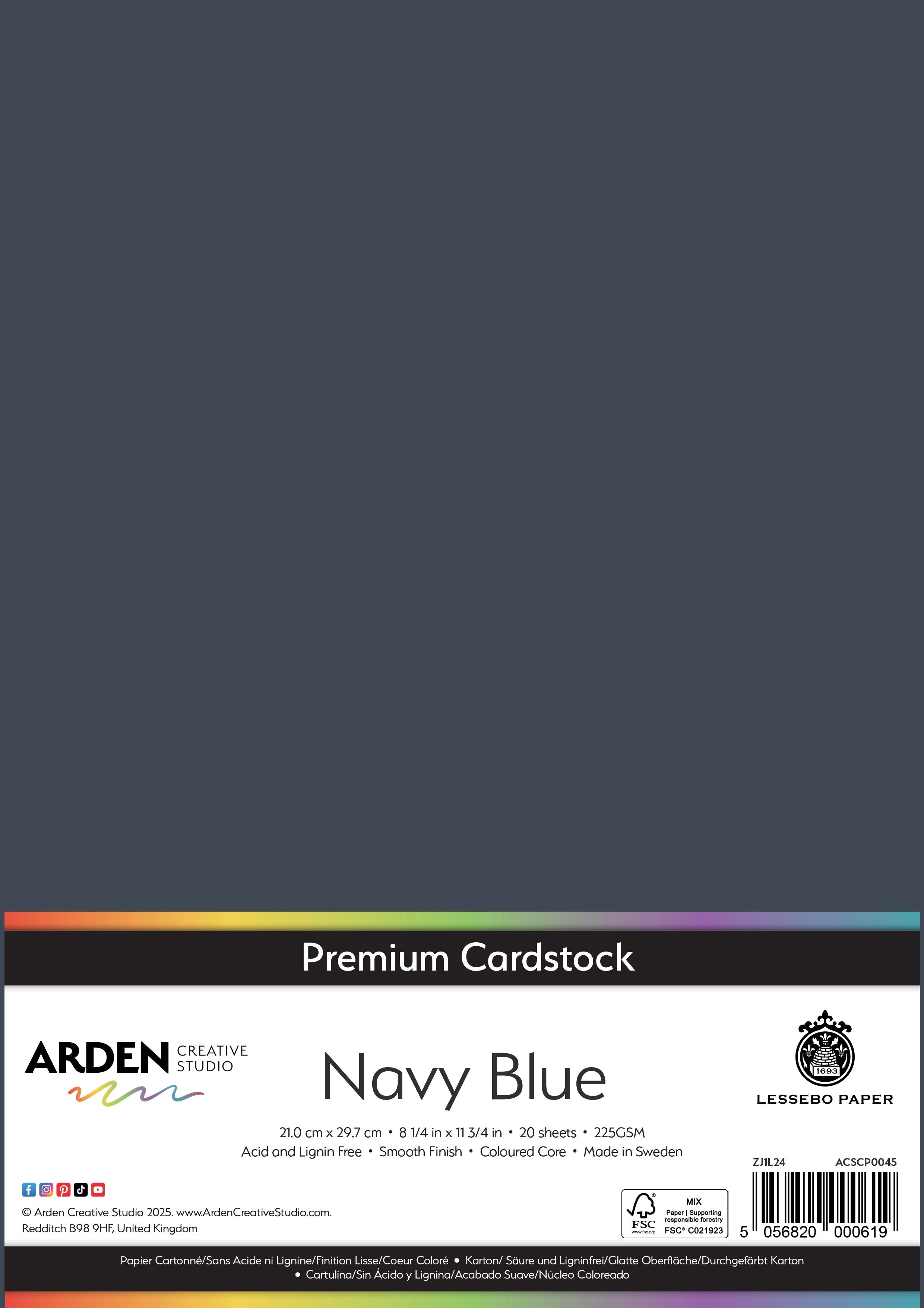 Arden Creative Studio Premium Cardstock A4 225gsm 20 Pack