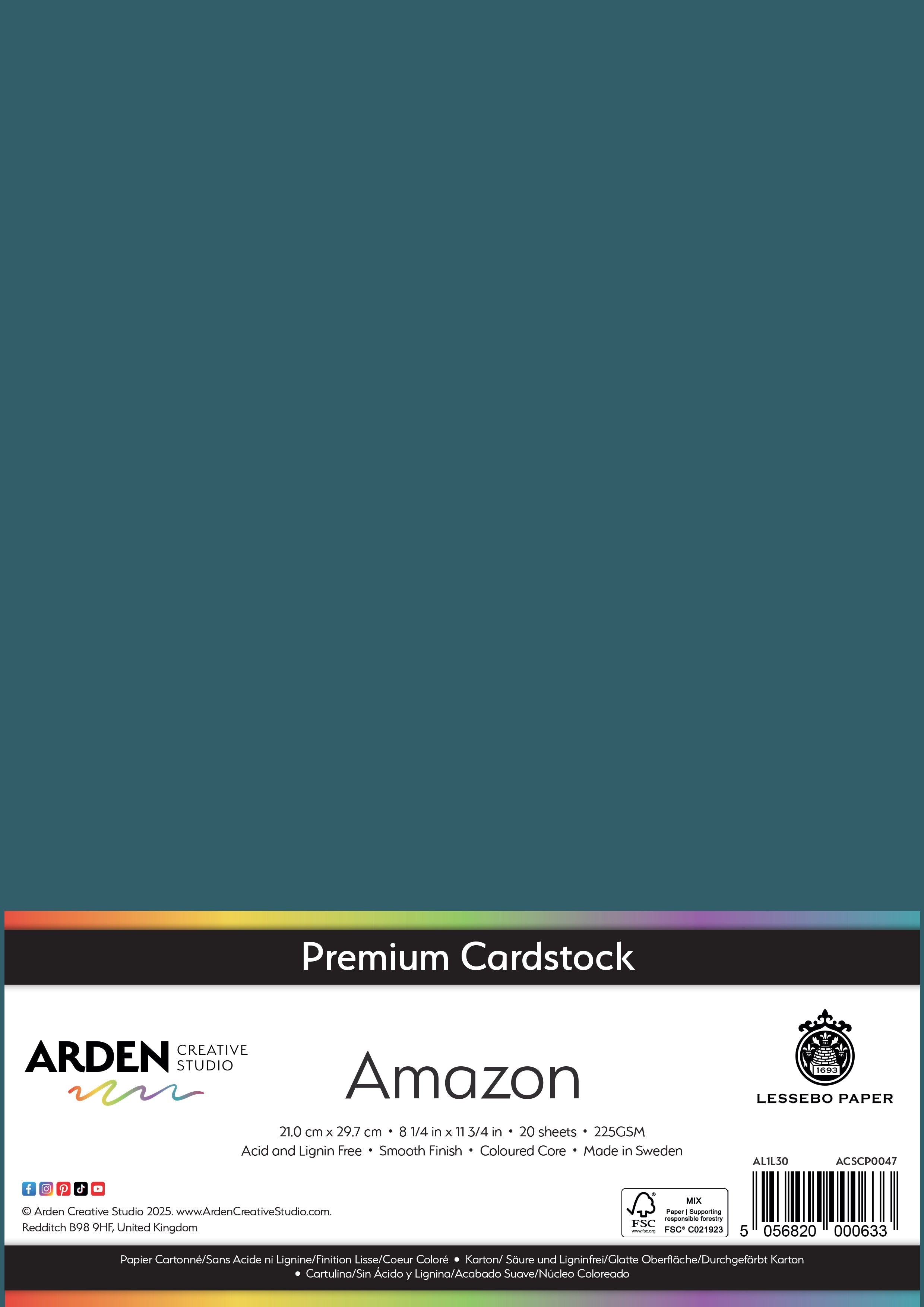 Arden Creative Studio Premium Cardstock A4 225gsm 20 Pack