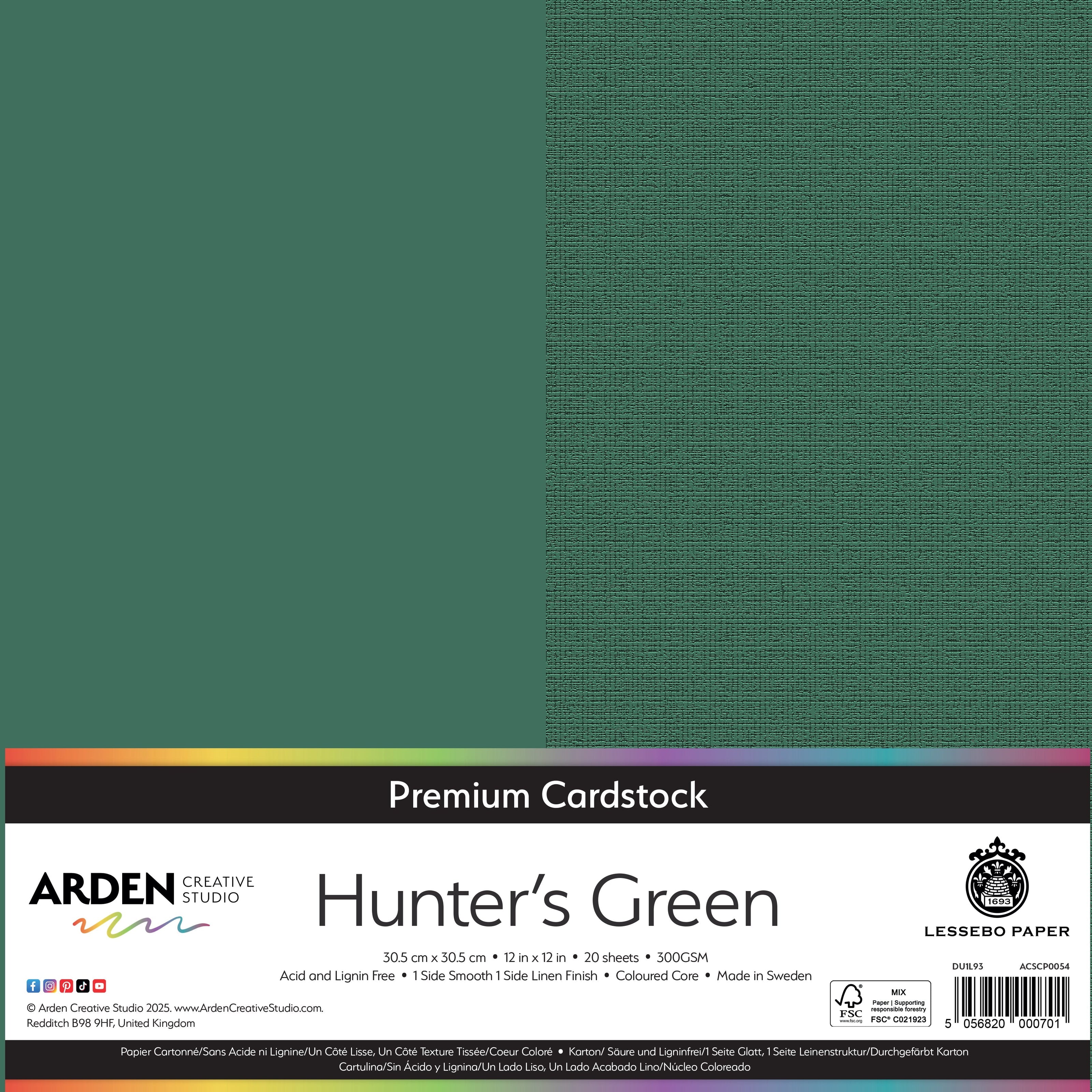Arden Creative Studio Premium Cardstock 12in x 12in 300gsm 20 Pack