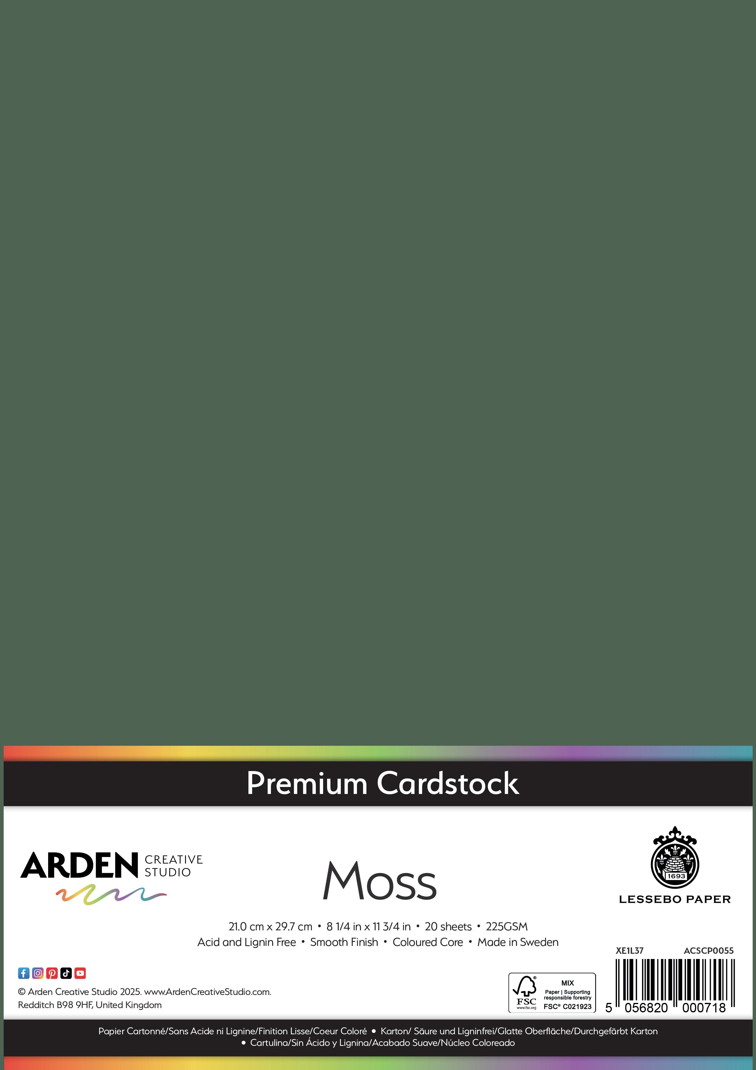 Arden Creative Studio Premium Cardstock A4 225gsm 20 Pack
