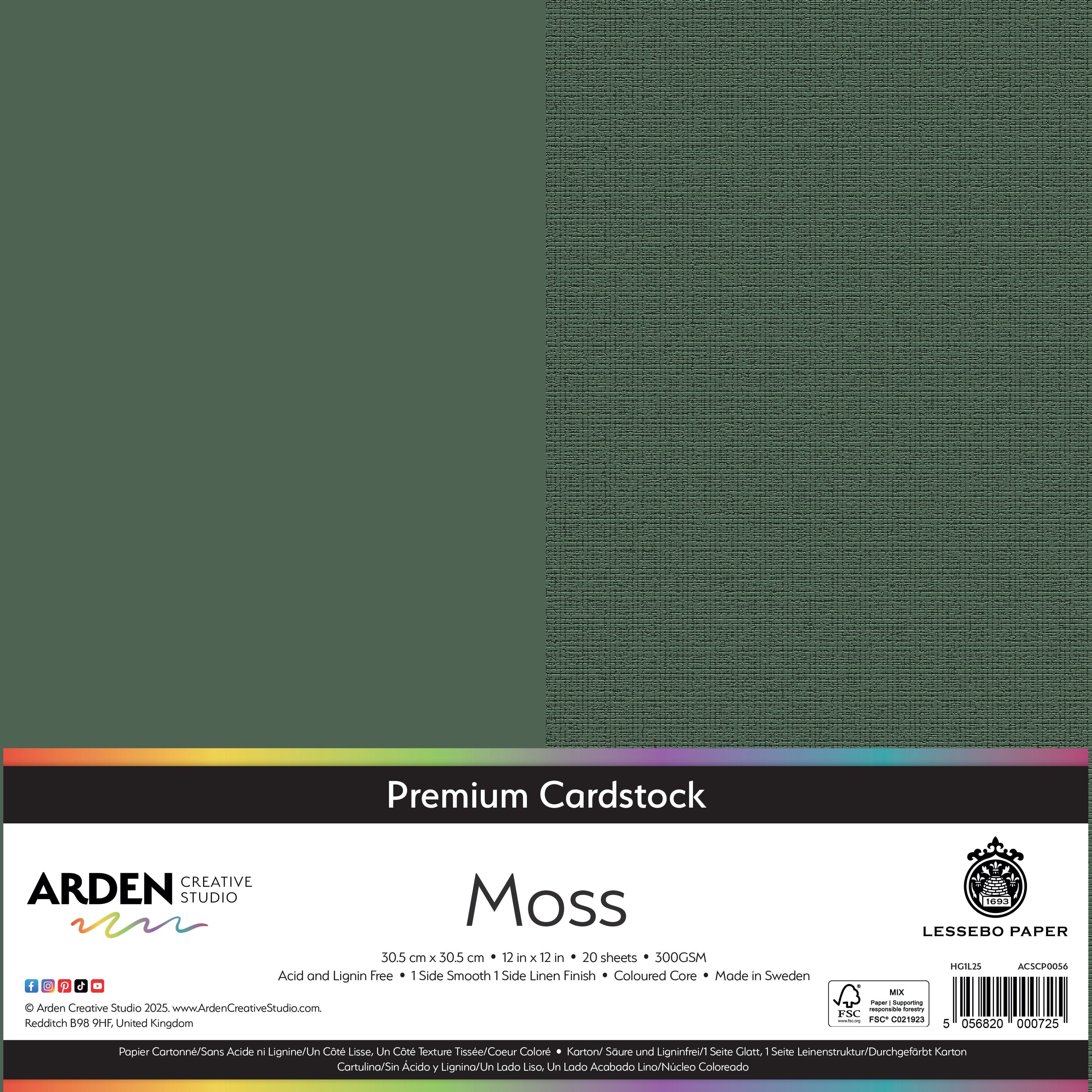 Arden Creative Studio Premium Cardstock 12in x 12in 300gsm 20 Pack