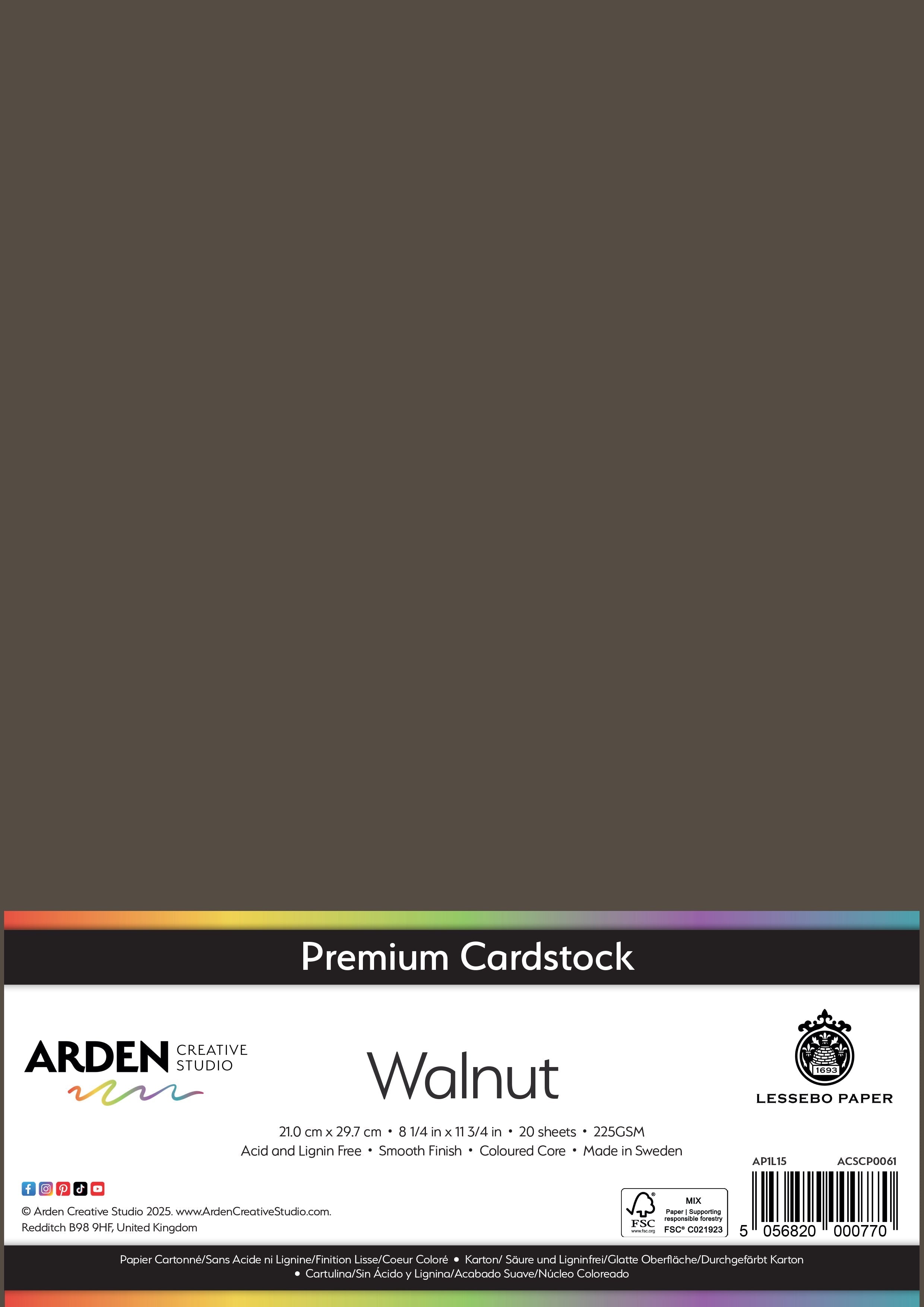 Arden Creative Studio Premium Cardstock A4 225gsm 20 Pack