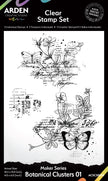 Arden Creative Studio Maker Series Botanical Clusters 01 4 in x 6 in Clear Stamp Set