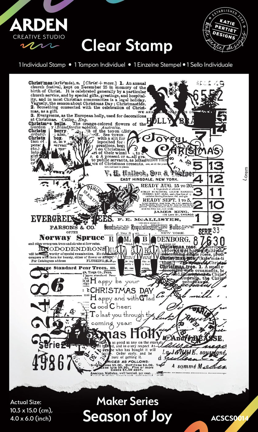 Arden Creative Studio Maker Series Season of Joy 4in x 6in Background Stamp
