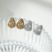 ADALAJ White Gold (Silver Toned):  Pavé Zirconia Tear Drop Stud Earrings - Statement of Confidence