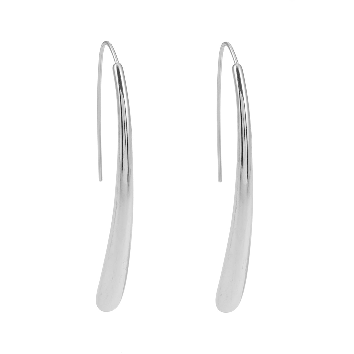 Style ADARA Or Blanc (Ton Argenté) : Élégance Abstraite. Boucles d'Oreilles Géométriques Avant-Garde.