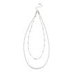 ADDA: Double Layer Mixed Chain Necklace in Silver Toned White Gold