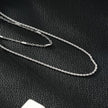 ADDA: Double Layer Mixed Chain Necklace in Silver Toned White Gold